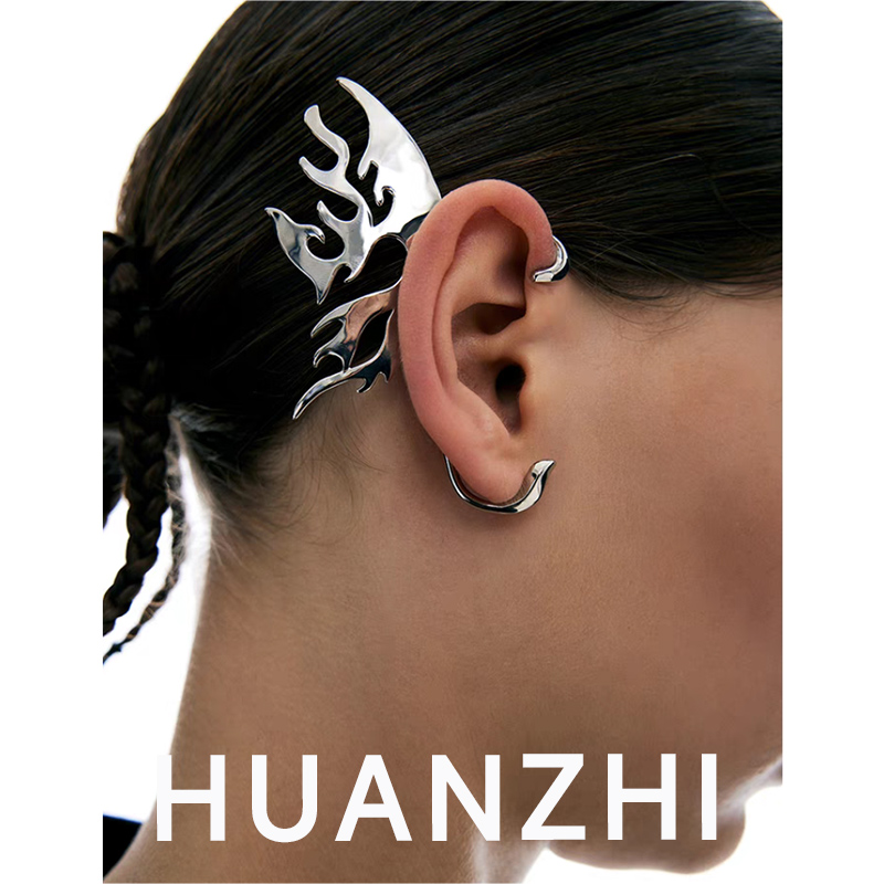 Men Accessories Earrings - Huanzhi Zilveren Kleur Mechanische Vlinder Gepersonaliseerde