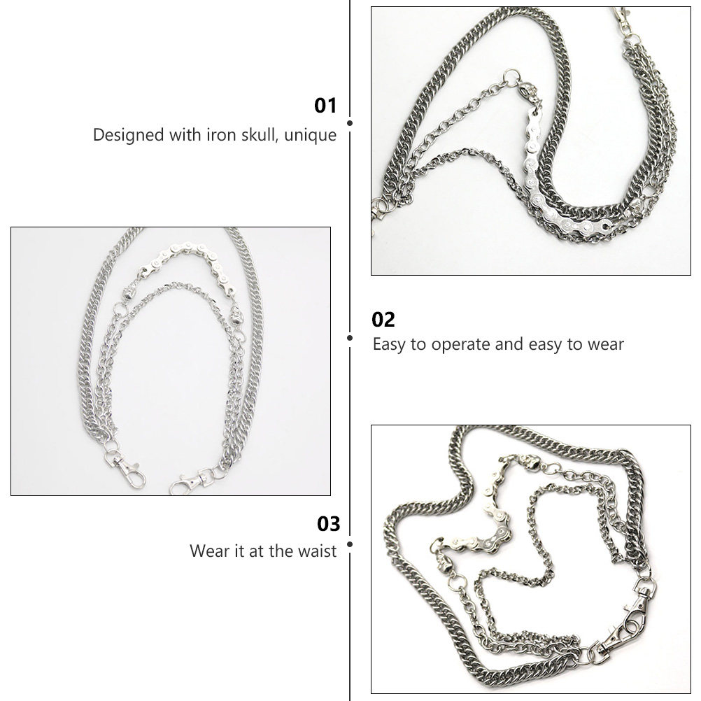 Men Accessories Style - 1 Stuks Zilveren Metalen Schedelketting voor