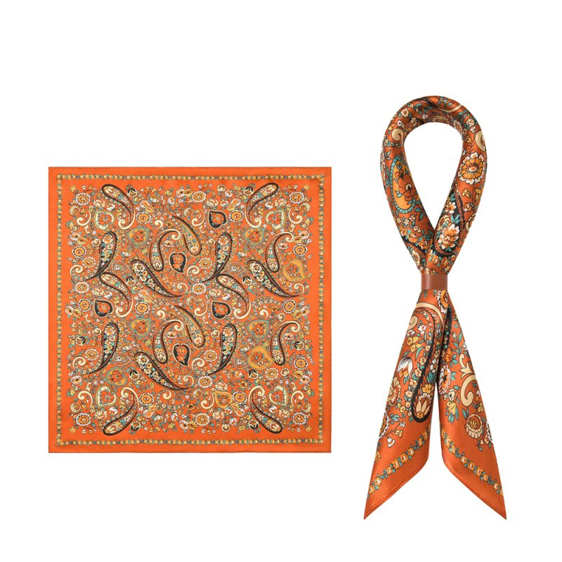 Men Accessories Style - Oranje Ameczkii Retro Heren Zijden Sjaal