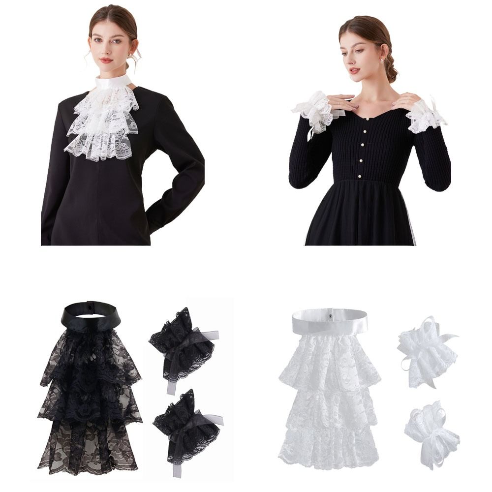 Men'S Victorian Accessories - Mode Victoriaanse kant jabotkraag, afneembaar, effen