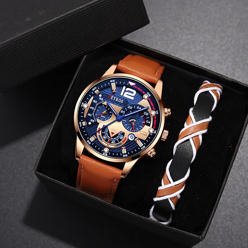 Men Accessories For Wrist - 2 stuks set mode heren kalender