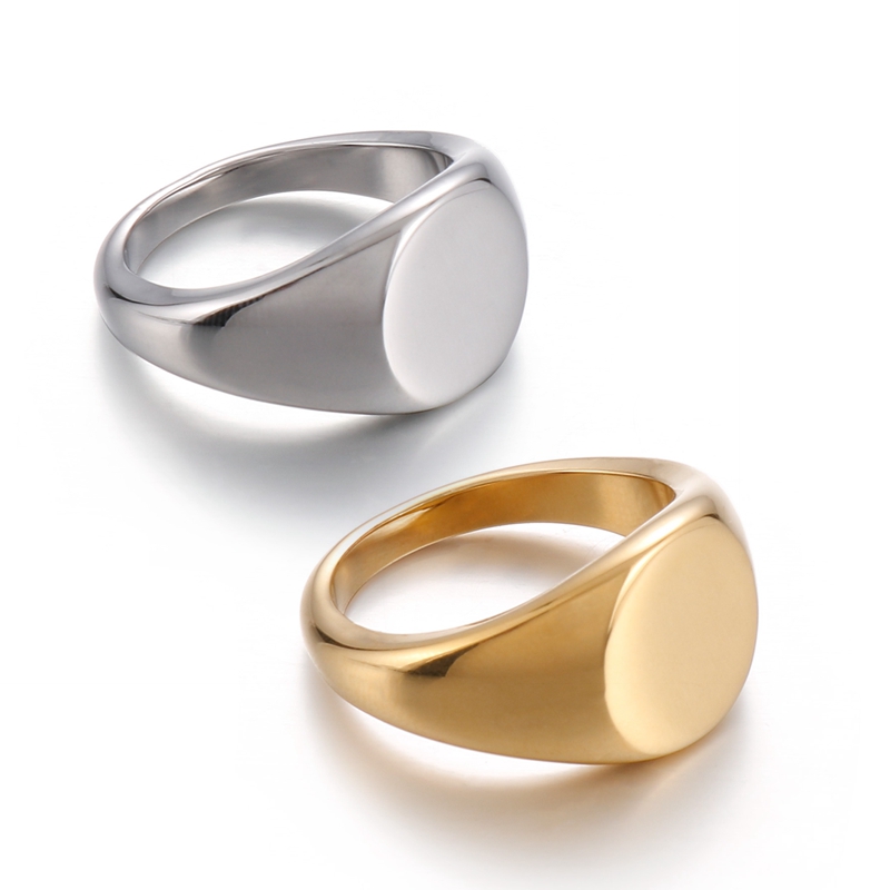Signet Ring Men - Zegelring roestvrijstalen ring Klassieke hipster unisex