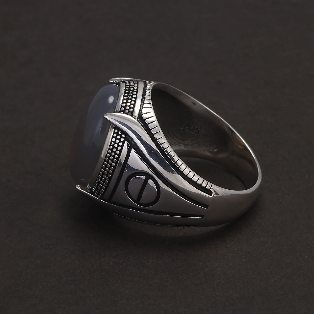 S925 Sterling Zilver Agaat Zeg - Signet Ring Men recensie en prijs