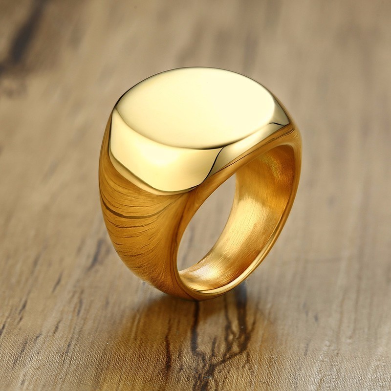 Heren Rvs Ronde Signet Ring Vo - Signet Ring Men recensie en prijs