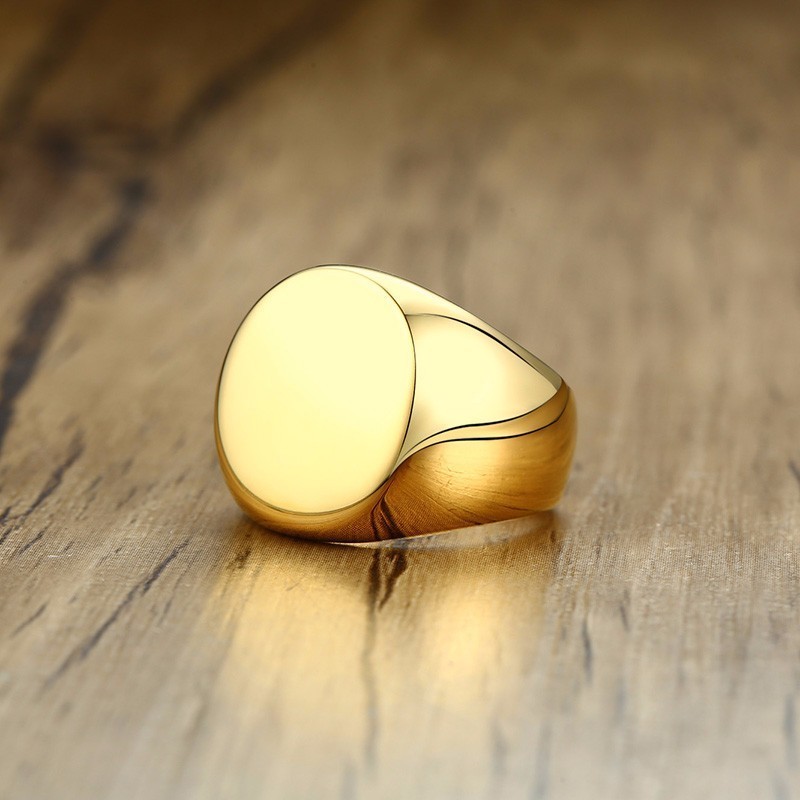 Heren Rvs Ronde Signet Ring Vo - Signet Ring Men recensie en prijs