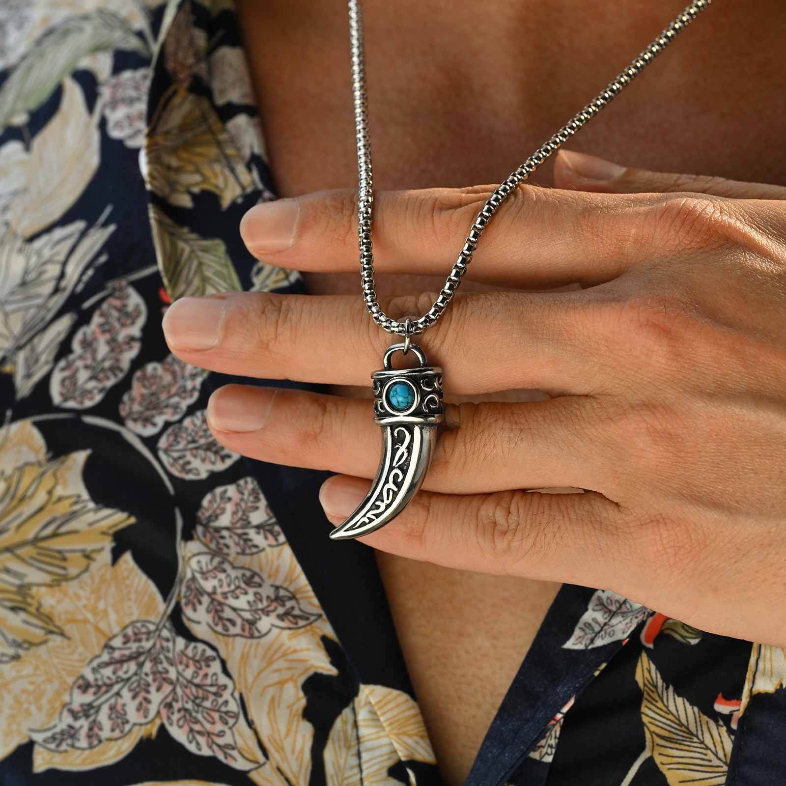 Vintage hoorn bedels ketting v - Men Accessories Ethnic recensie en prijs